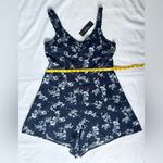 Lulus NWT  With Sweetness Floral Print Ruffled Romper - Navy Blue - M Photo 9