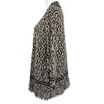 Ruby Rd Fringe Black Brown Abstract Animal Print Cardigan Sweater Size XL Photo 3