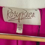 Rory Beca | PInk / Fuschia Silk V Neck Long Sleeve Shift Mini Dress | Small Photo 5