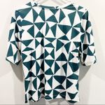 Loft Green & White Geometric Triangle Printed Top Photo 1