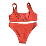 Zyia  size medium new muted peach ribbed Bikini Set orange two piece vaca travel Photo 1