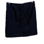 Talbots  Navy Corduroy Skirt Size 12 Cotton Blend Pockets Zip Back Photo 4