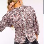 Topshop Watercolor Leopard Animal Print Blouse 2 Photo 7
