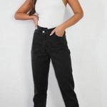 Missguided Black Asymmetrical Mom Jeans Photo 0