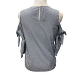 Pink Rose Macy's Womens Cold Shoulder Blouse Top S Blue White Stripe Career Work Photo 3