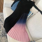 Dalia Collection Dalia MacPhee Black Pullover Midi Ribbed Sweater Dress Pleated Ombre Size 2X Photo 10
