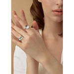 Boutique Chunky Solid Unisex 14k White Gold Plated Sterling Signet Ring, Adjustable Photo 4