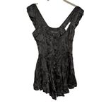 Free People NEW Vanessa Mooney Elisabeth Romper Mini Dress‎ Size XS Black Satin Photo 3