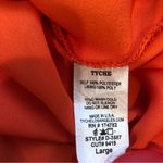 Tyche  Tomato Red V Neck 3 Quarter Ruffle Sleeve Lined Popover Dress Womens Large Photo 7