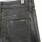 joe's jeans  The Callie Womens 28 Black Coated High Rise Cropped Boot Raw Hem Chic Photo 5