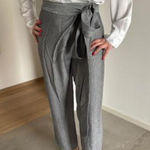 ZARA Nwot silver grey  crossover pants trousers formal blogger fav casual fall Photo 0