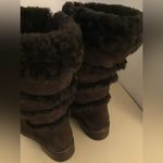 L.L.Bean women brown suede shearling knee high boots US 9 Photo 4