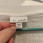 J.Jill Pure 100% Linen White Gauze Pintucked Blouse Petite L Buttoned 3/4 Sleeve Photo 3