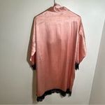 Satin Robe Light Pink Black Lace Trim M Size M Photo 6