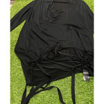 All Saints Amei Dress Black Drape Tie Long Sleeve Adjustable Length Womens 6 Photo 8