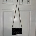 ZARA Black Quilted Clutch with Gold Chain Photo 1