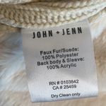 John + Jenn Women’s Sienna Ivory Faux Fur/Suede Drape Sherpa Open Cardigan Sz L Photo 5