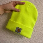 Carhartt Neon Lime Green Knit Cuffed Ribbed Beanie One Size Photo 0