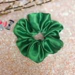Jumbo Green Satin Scrunchie Oversized Scrunchie Xxl Scrunchie Photo 0