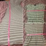 Derek Heart Stripe Cutout Back Maxi T-Shirt Dress Mint Green Gray M Photo 10