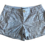 Banana Republic  Blue Chambray Cuff Button Tab 100% Cotton Mid Rise Shorts Sz 0P Photo 0