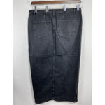 ASOS Womans Excellent Cond. Design Long Jean Skirt 16 Curve Black Slit 0069/X-2 Photo 1