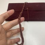 Rochas Paris Vtg Velvet Makeup Accessory Bag Burgundy Leather Interior France Red Photo 1