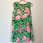 Peach Love California Green and pink Palm leaf boutique dress size small Photo 91