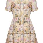 Zimmermann  Valour Hydrangea-print‎ Cotton Dress in Light Yellow Sz 3 Photo 0