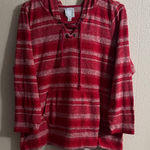 Sunday Red and White Striped Hoodie Size 1X Photo 0