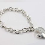 Gucci  Sterling Silver GG Logo Heart Charm Bracelet Photo 1