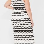 Lane Bryant  Sleeveless Chevron Stripe Sweater Dress black white midi size 14/16 Photo 1