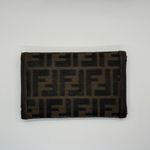 Fendi  Zucca Print Canvas Leather Trim‎ Bi Fold Wallet Brown Authentic Designer Photo 7