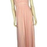 B Darlin B. DARLIN Pale Peach Sequin & Chiffon one shoulder Gown size 3/4 Photo 0