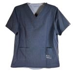 FIGS Reversible Scrub Top Grey Women's Size XL Snap closure at Neck Healthcare Photo 2