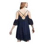 Anthropologie dRA Navy Off Shoulder Eyelet Nancy Dress XS Photo 2