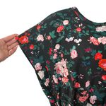 Paco Rabanne Black Pink Floral Cap Sleeve Belt Faux Wrap Midi Dress 44 / 12 NEW Photo 10