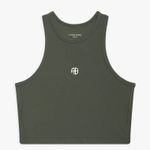 ANINE BING  Brett Crop Tank Top Olive Green Photo 1