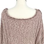 Free People  Good Day Cropped Sweater  Mauve Boucle Knit Size Small Photo 5