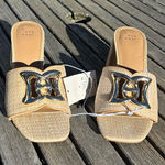 A New Day  Womens Arden Raffia Ornamented Block Heels Tan Brown size 7 summer nwt Photo 0