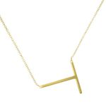 NWT Savvy Cie Jewels Gold “T” Initial Pendant Necklace Photo 0