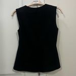 BCBGMAXAZRIA Black Zip Up Peplum Top Size Medium Photo 3