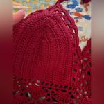 LILBETTER XS Red Wine Burgundy Crochet Lace Maxi Halter Neck Backless Dress NWT Photo 8