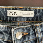 ZARA  Jeans Slim Straight Leg High Rise Dark‎ Wash Blue Denim Women’s Size 2 Photo 6
