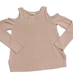Everly  Women's Blush Pink Cold Shoulder Soft Sweater Size M Photo 0