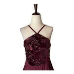 Lulus ‎ Dress Women Medium Burgundy Time of Love Sequin Halter Skater Mini Prom Photo 3