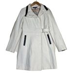 Via‎ Spiga Womens Wool Peacoat Coat Sz 6 Cream Black Trim Mid Length Ivory Photo 0