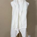 Bryn Walker  White Linen Asymmetrical Vest Womens Boho Coastal Fairy Photo 0