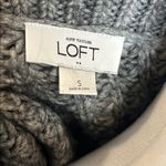 Loft Gray Cable Knit Cardigan Sweater Dress Shawl Collar Double Breasted Small Photo 1