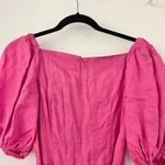 & Other Stories & Other Stories Linen Puff Sleeve Midi Dress in Magenta Pink Size 2 Photo 6
